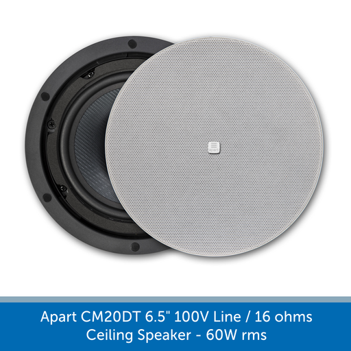 Apart CM20DT 6.5" 100V Line / 16 ohms Background Music System Ceiling Speaker - 60W rms