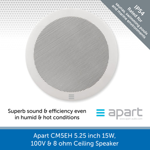 Apart Audio CM5EH 5.25 inch 15W, 100V & 8 ohm Ceiling Speaker