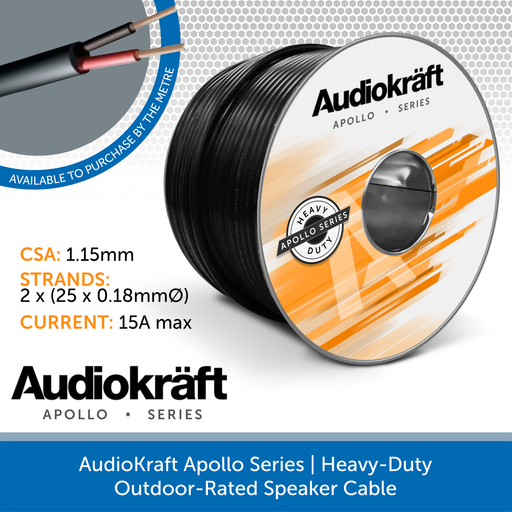 AudioKraft Apollo Series | High-Performance Outdoor Speaker Cable (Custom Length)