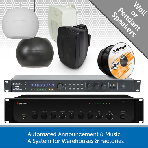 Automated Announcement & Music PA System for Warehouses & Factories