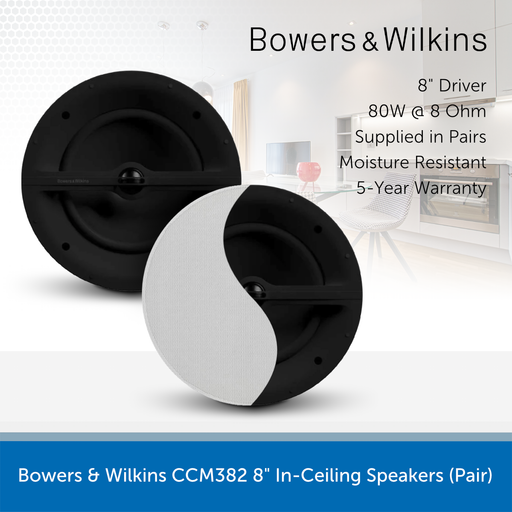 Bowers & Wilkins CCM382 8" In-Ceiling Speakers (Pair)