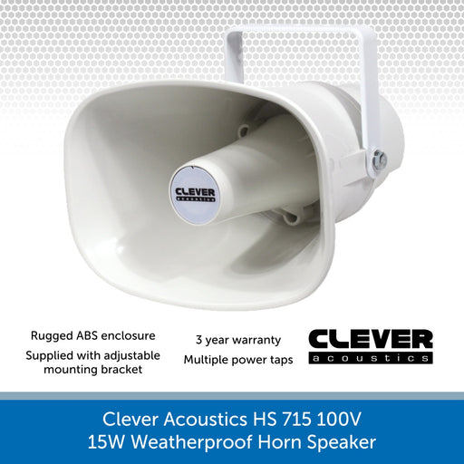 Clever Acoustics HS 715 100V 15W Weatherproof Horn Speaker