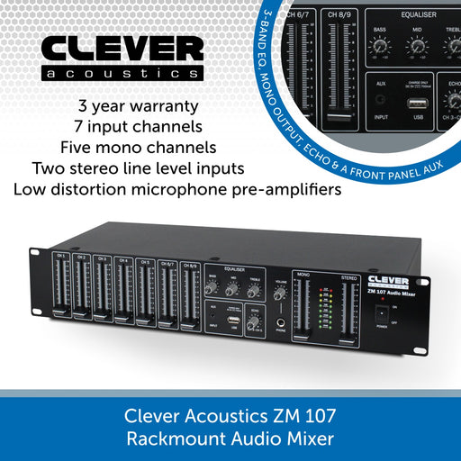 Clever Acoustics ZM 107 Rackmount Audio Mixer
