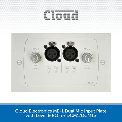 Cloud Electronics ME-1 Dual Mic Input Plate with Level & EQ for DCM1/DCM1e
