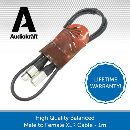 Audiokraft balacned XLR cable 1m