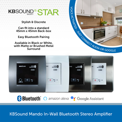 KBSound Mando In-Wall Bluetooth Stereo Amplifier