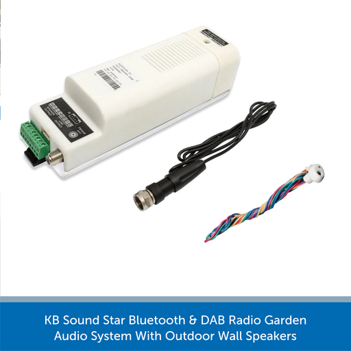 KB Sound Star Bluetooth & DAB Radio System with Outdoor Garden SpeakersKB Sound Star Bluetooth & DAB Radio Garden Audio System with Outdoor Wall Speakers
