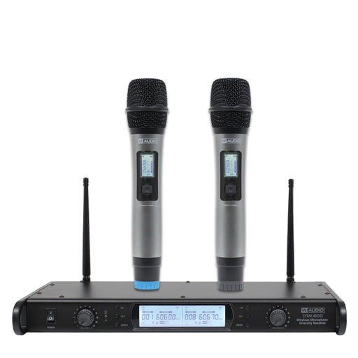 W-Audio DTM 600H Twin Handheld UHF Wireless Mic System (606.0mHz-614.0mHz)
