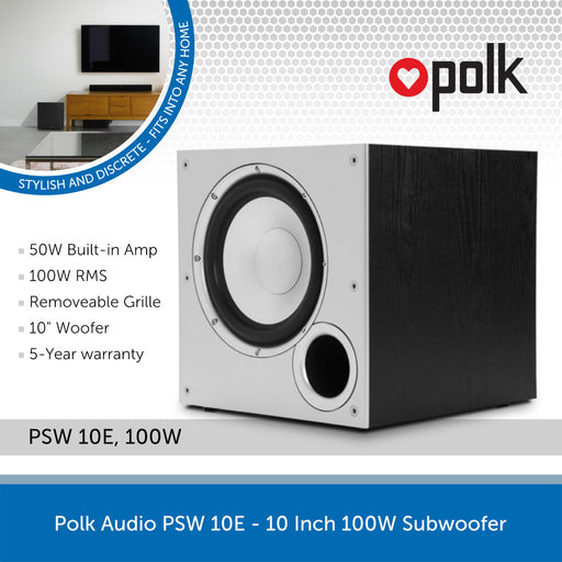 Polk Audio PSW 10E - 10 Inch 100W Subwoofer