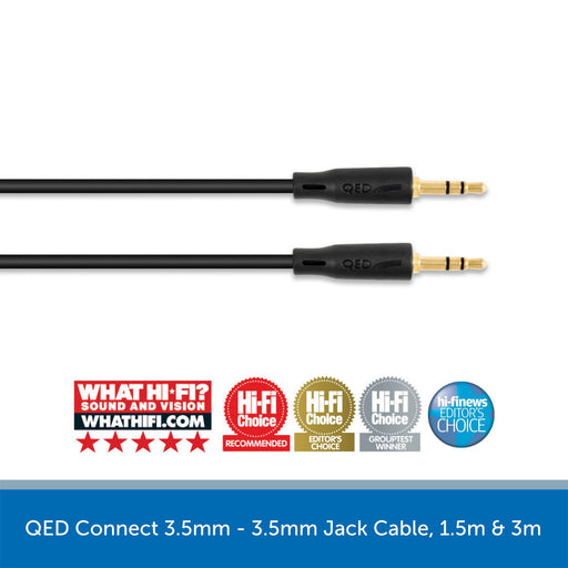 QED Connect 3.5mm Jack - 3.5mm Jack Cable, 1.5m & 3m