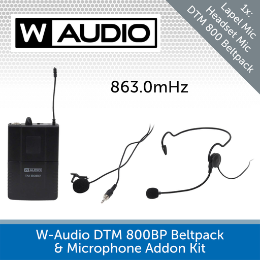 W-Audio TM 80BP Beltpack & Microphone Addon Kit (863.0mHz)