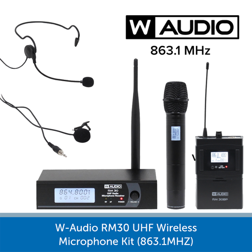 W-AUDIO RM30 UHF WIRELESS MICROPHONE KIT (863.1MHZ)