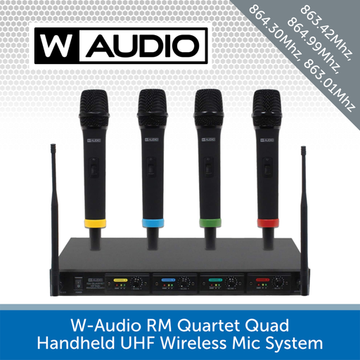 W-Audio RM Quartet Quad Handheld UHF Wireless Mic System - Perfect for Conferences