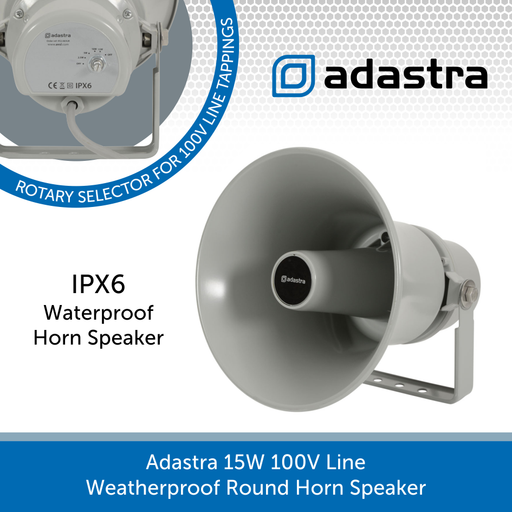 Adastra 15W 100V Line Weatherproof Round Horn Speaker