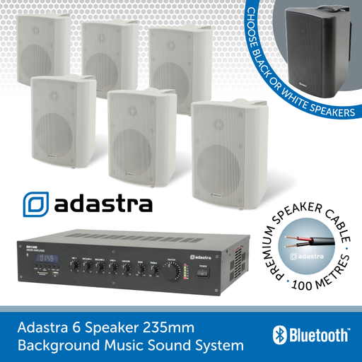 Adastra 6 Speaker 235mm Restaurants, Offices & Shops Background Music Sound System