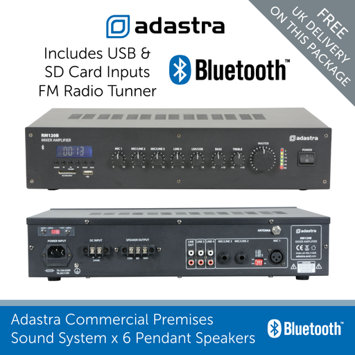 Adastra Mixer Amp includes USB and SD card Inputs