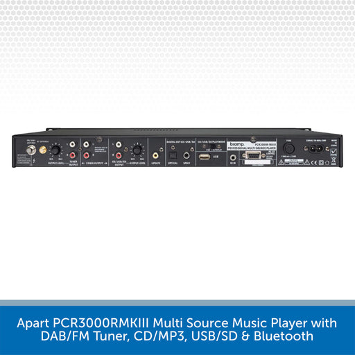 Apart PCR3000RMKIII Multi Source Music Player with DAB/FM Tuner, CD/MP3, USB/SD & Bluetooth