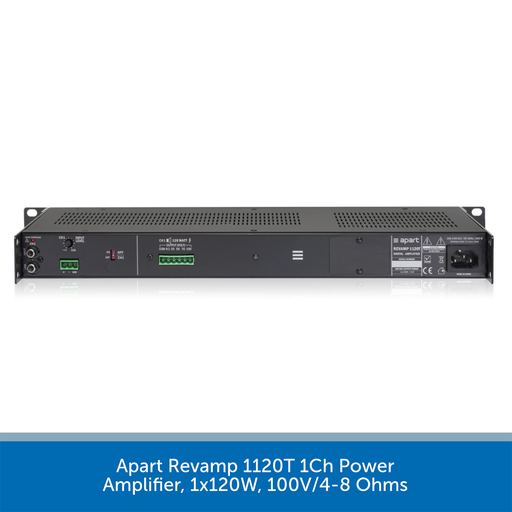 Apart Revamp 1120T 1Ch Power Amplifier, 1x120W, 100V/4-8 Ohms