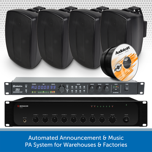 Automated Announcement & Music PA System for Warehouses & Factories