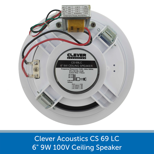 Clever Acoustics CS 69 LC 6" 9W 100V Ceiling Speaker REAR AUDIOVOLT
