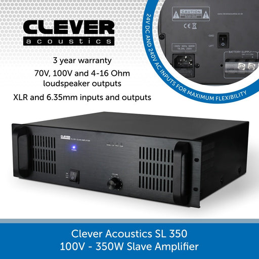 Clever Acoustics SL 350 100V 350W Slave Amplifier
