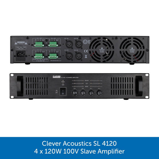 Clever Acoustics SL 4120 4 x 120W 100V Slave Amplifier