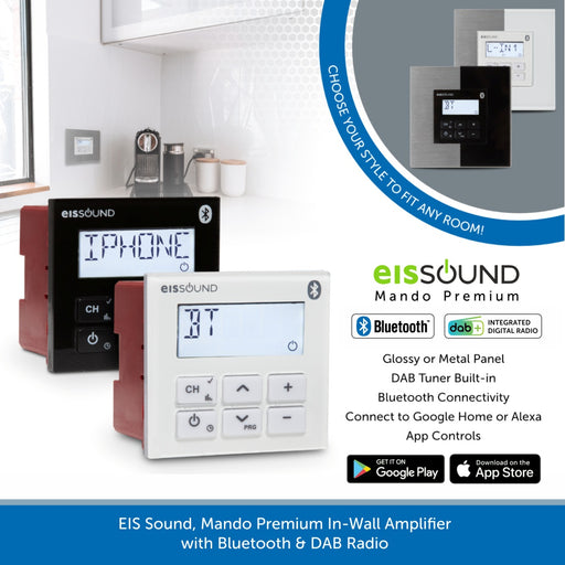 EIS Sound, Mando Premium | In-Wall Amplifier with Bluetooth & DAB Radio