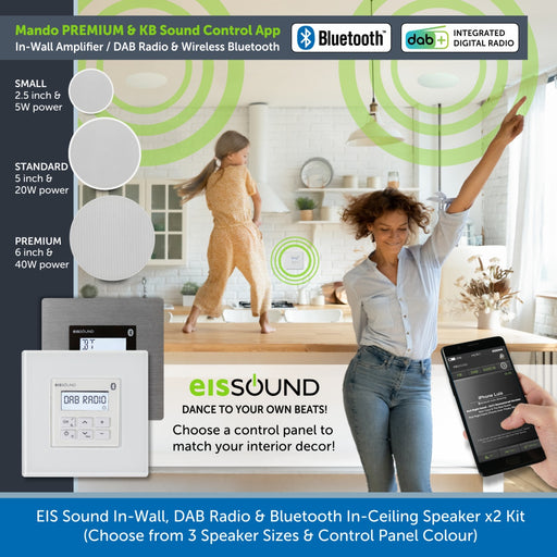 EIS Sound, Mando Premium Bluetooth, DAB Radio In-Ceiling Speaker Kit
