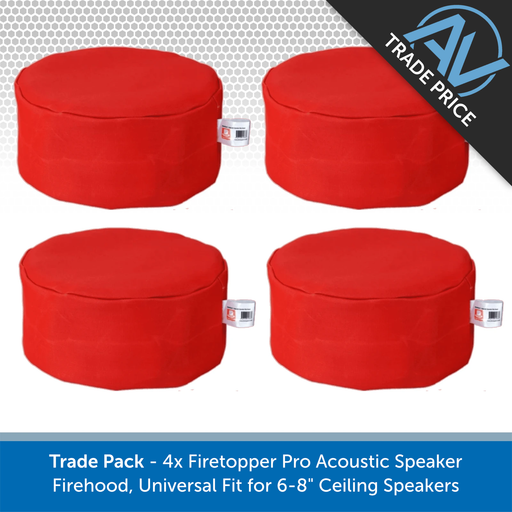 Trade Pack - 8x Firetopper Pro Acoustic Speaker Firehoods, Universal Fit for 6-8" Ceiling Speakers