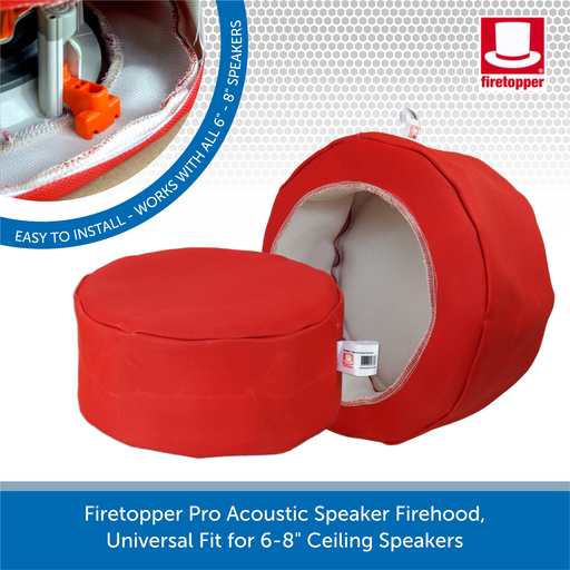 Firetopper Pro Acoustic Speaker Firehood, Universal Fit for 6-8" Ceiling Speakers