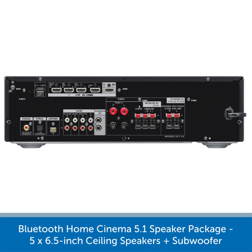 Bluetooth Home Cinema 5.1 Speaker Package - 5 x 6.5-inch Ceiling Speakers + Subwoofer
