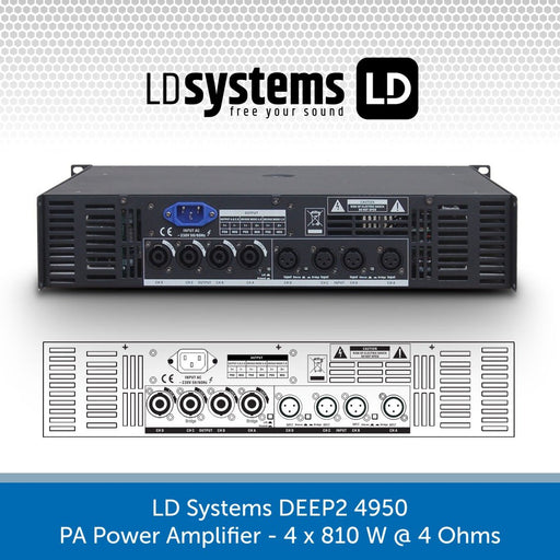 LD Systems DEEP2 4950 PA Power Amplifier 4 x 810 W 4 Ohms