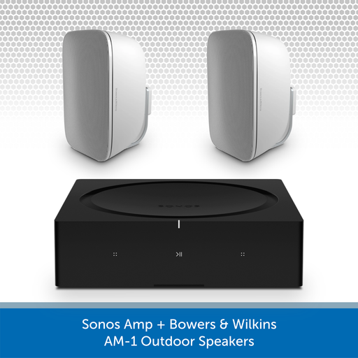 Sonos Amp + Bowers & Wilkins AM-1 Outdoor Speakers 2x White