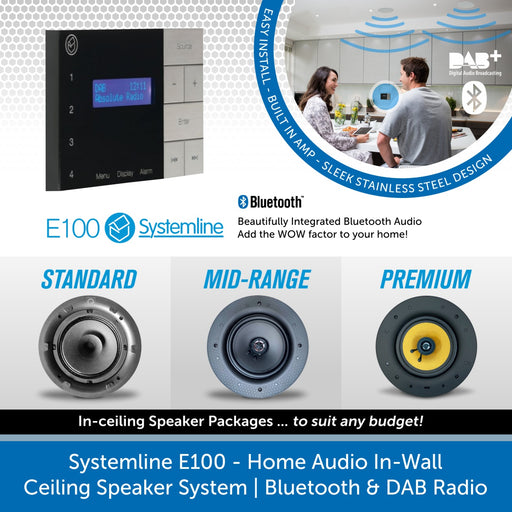 Systemline E50 Bluetooth Ceiling Speaker System - 2 X 6.5" QI65CB