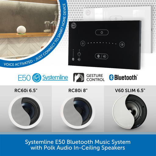 Systemline E50 Bluetooth Music System with Polk Audio In-Ceiling Speakers