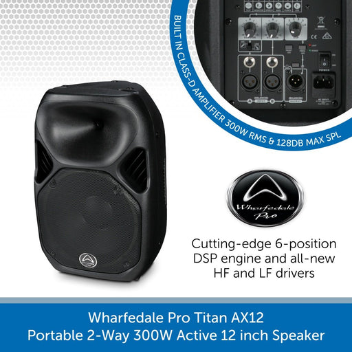 Wharfedale Pro Titan AX12 - Portable 2-Way 300W Active 12 inch PA Speaker